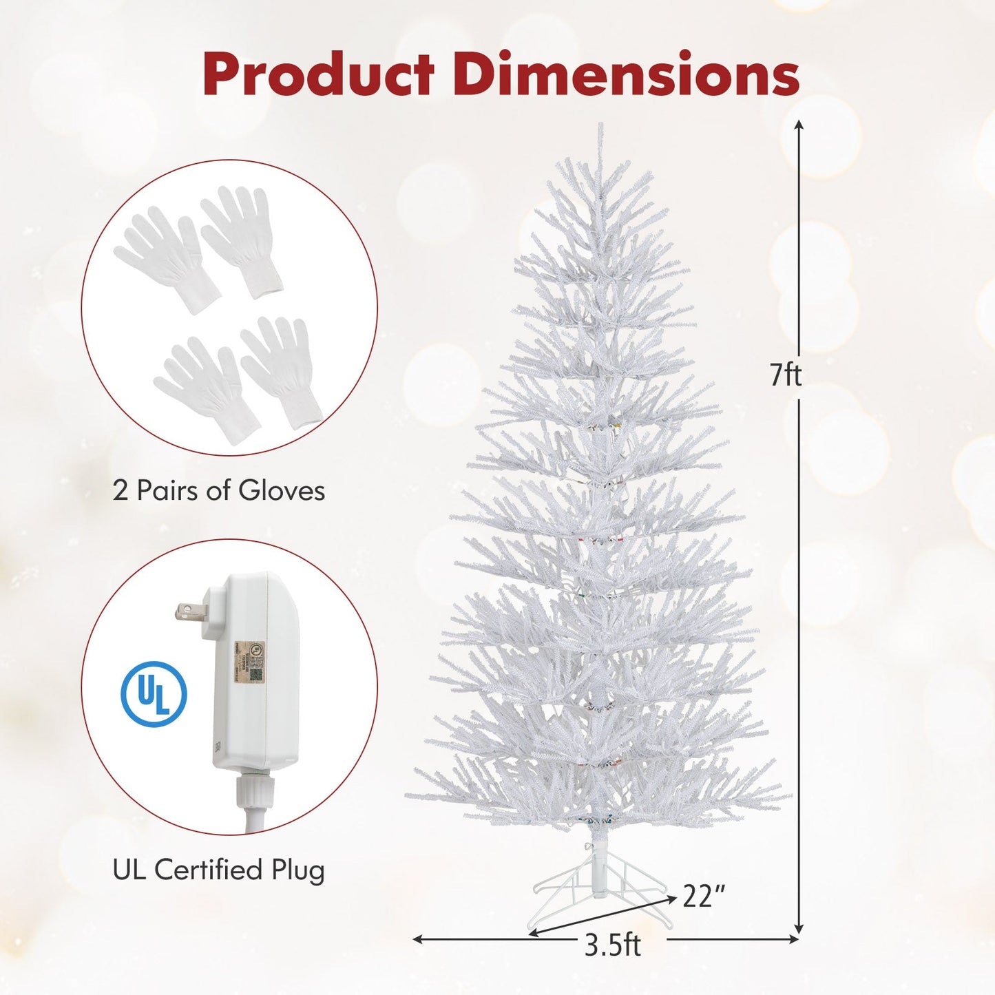 Árbol de Navidad Artificial Preiluminado de 2,1 m, Árbol de Navidad Articulado con 820 Puntas de Rama Tipo Coral