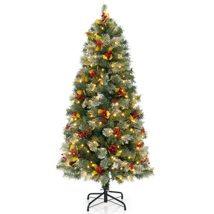 Árbol de Navidad Artificial Preiluminado de 1.5/2.2/2.7 Metros con 453/1096/1416 Puntas de PVC y Agujas de Pino - XL