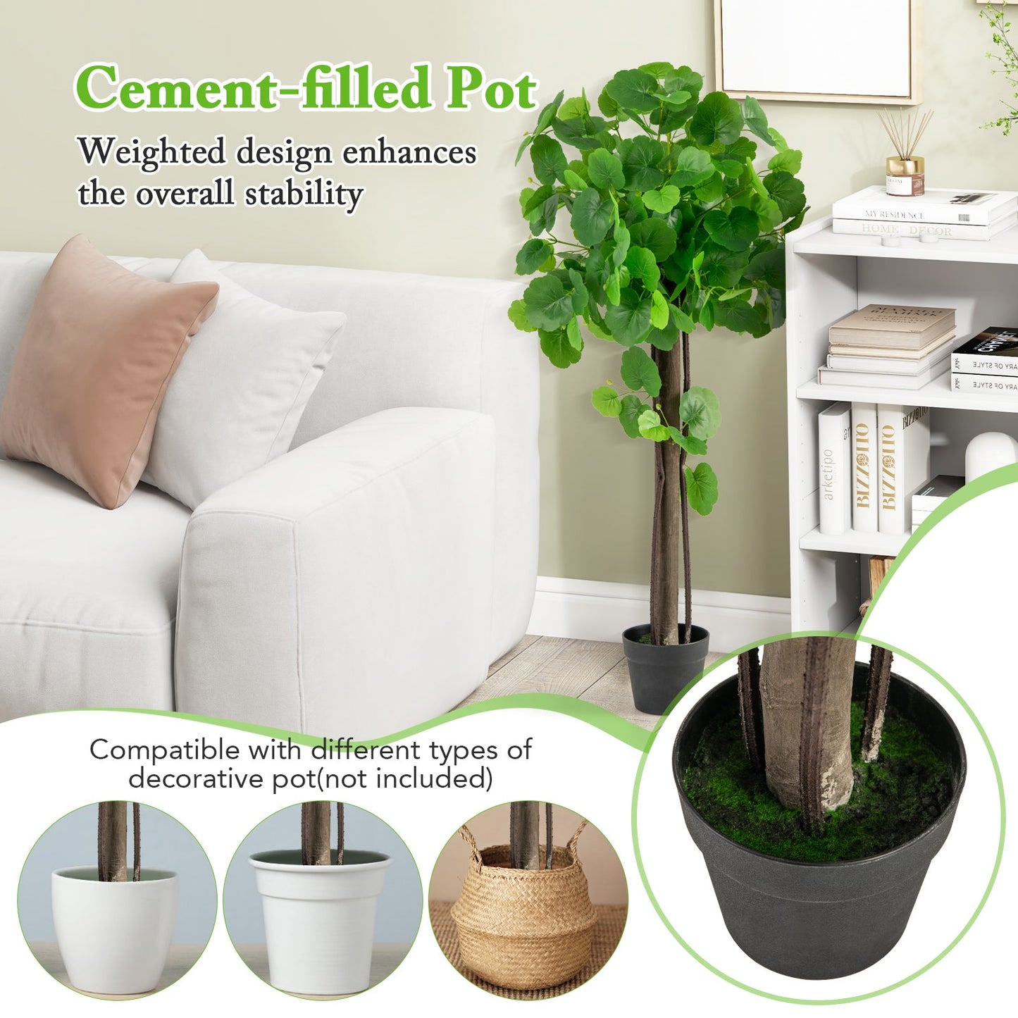 Árbol artificial de manzano silvestre de 44 pulgadas con ramas ajustables para decoración