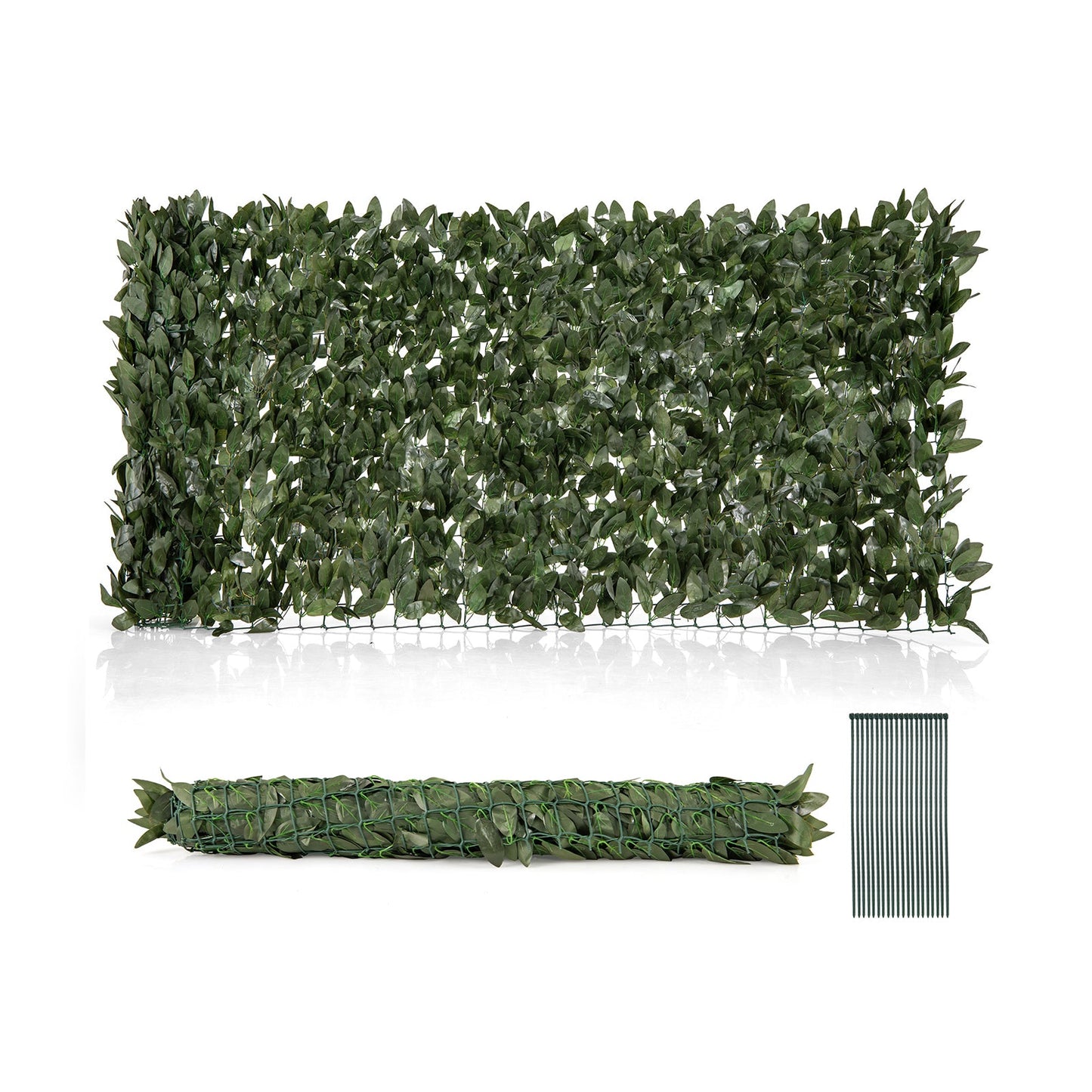 Valla de privacidad con hojas de lirio artificial para jardín, patio o balcón