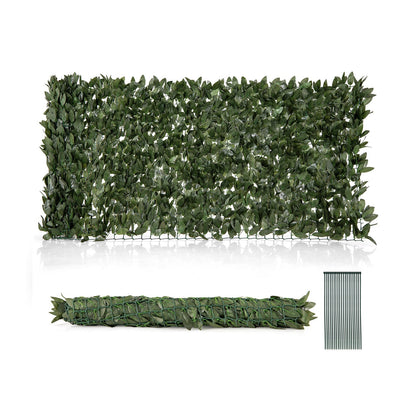 Valla de privacidad con hojas de lirio artificial para jardín, patio o balcón