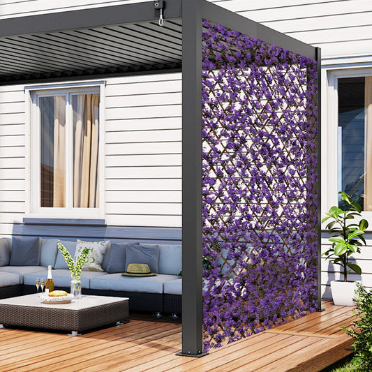 Decorative Faux Purple Eucalyptus Fencing Panel with Real Willow Frame for Balcony Patio - Tampa Home & Garden Store