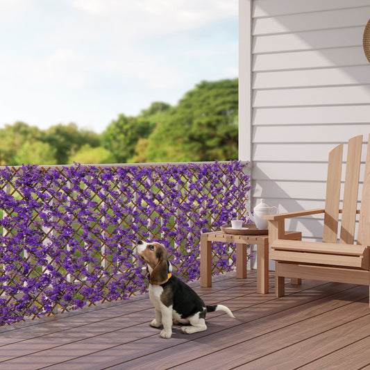Decorative Faux Purple Eucalyptus Fencing Panel with Real Willow Frame for Balcony Patio - Tampa Home & Garden Store