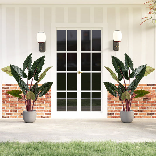 Artificial Rainbow Taro Tree 63" Tall with 11 Faux Leaves - Tampa Home & Garden Store