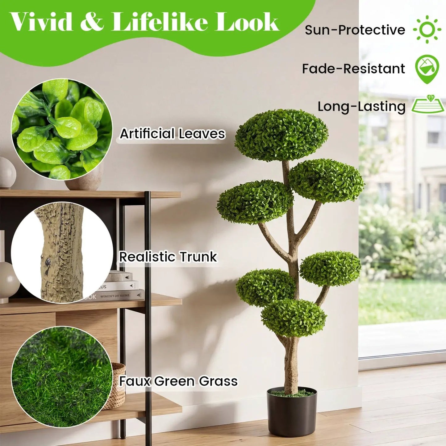 Six Ball Topiary Tree With Weighted Base