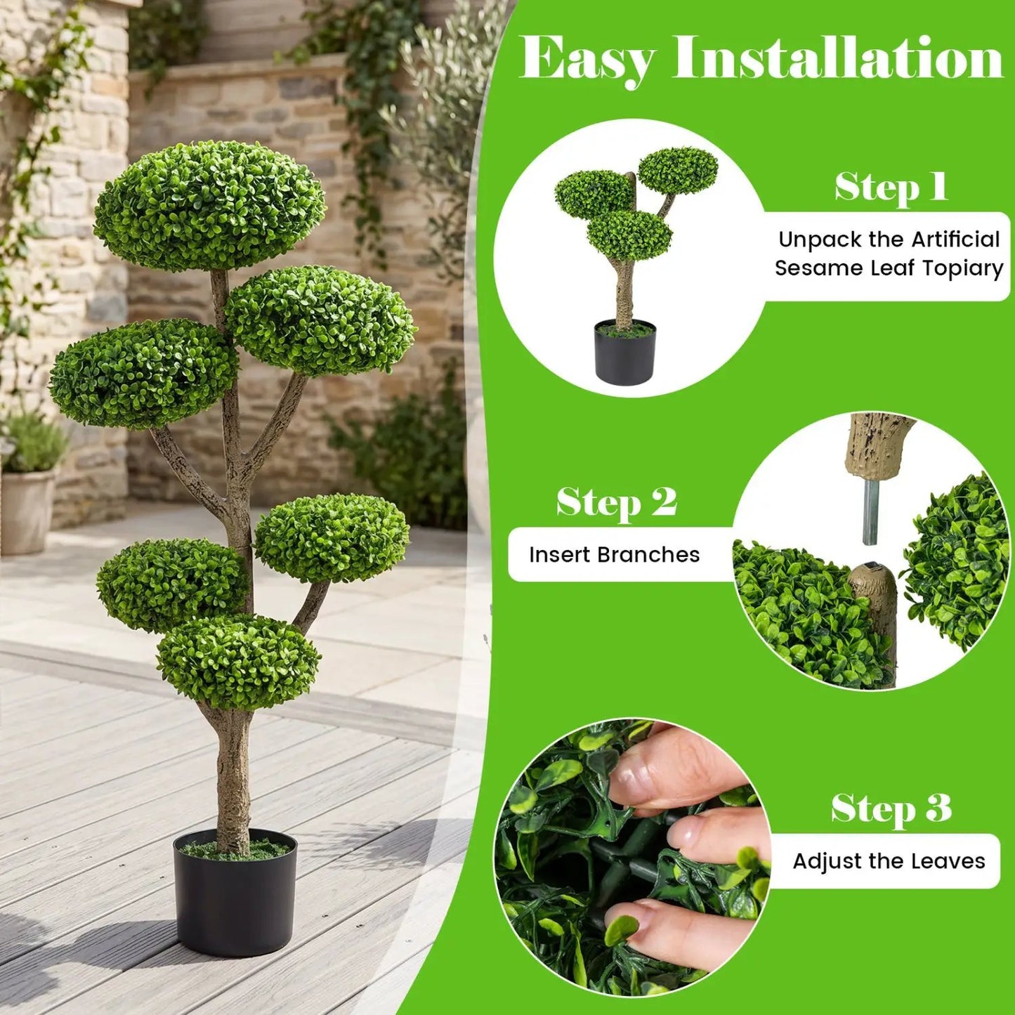 Six Ball Topiary Tree With Weighted Base