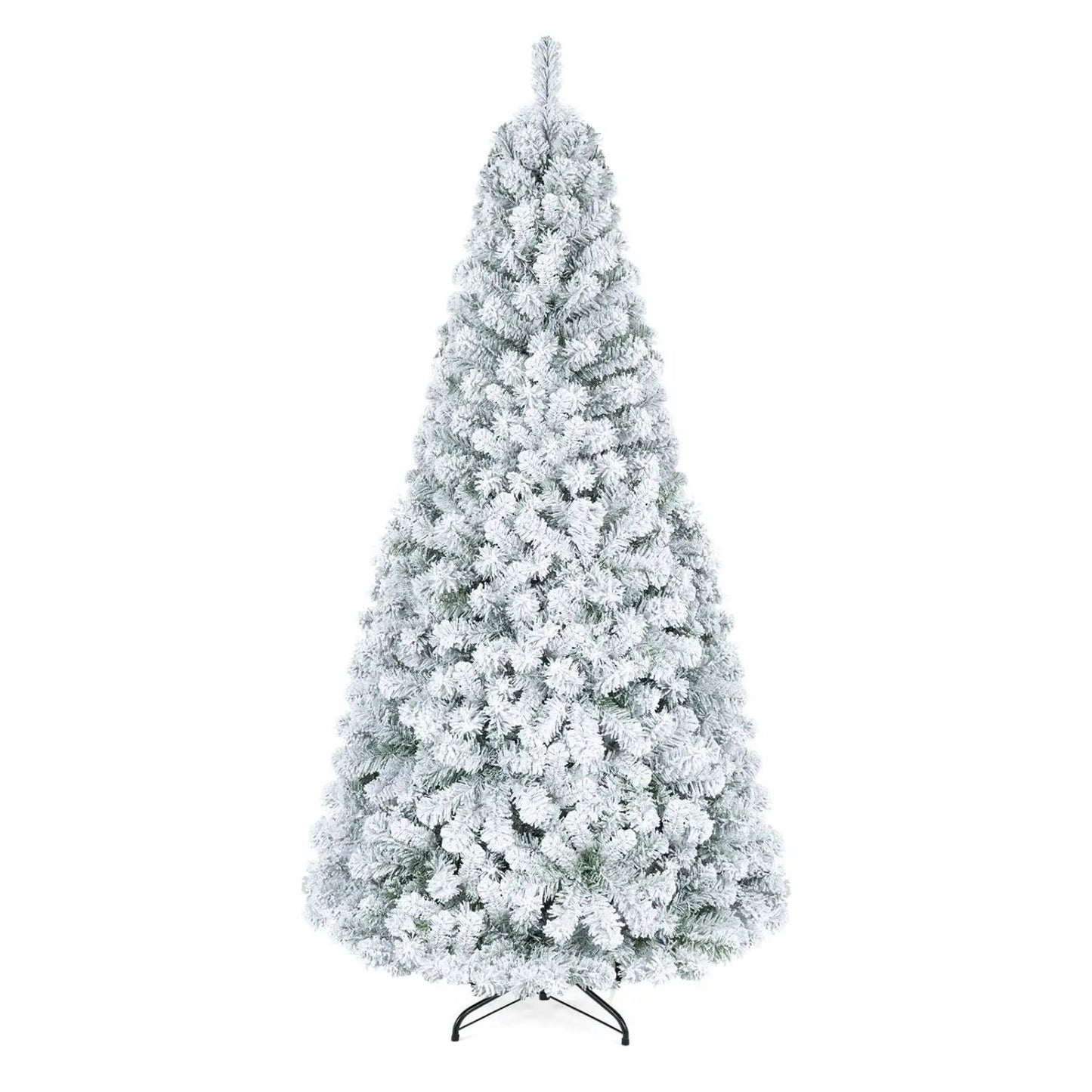 Snow Flocked 6 ft Christmas Tree on Metal Stand
