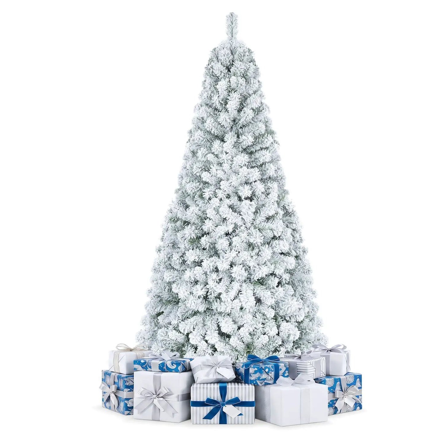 Snow Flocked 6 ft Christmas Tree on Metal Stand