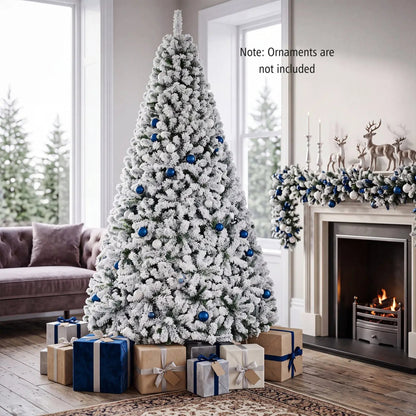 Snow-Flocked Artificial Christmas Tree with Stand