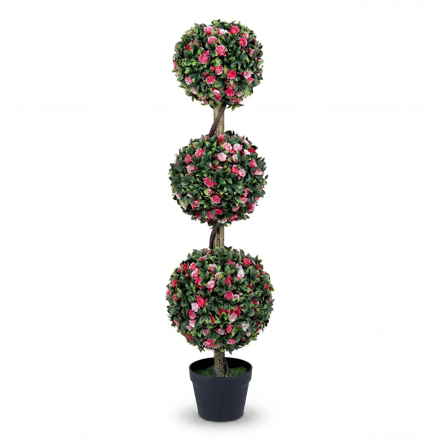 Triple Ball Rose Topiary Tree with Blooms