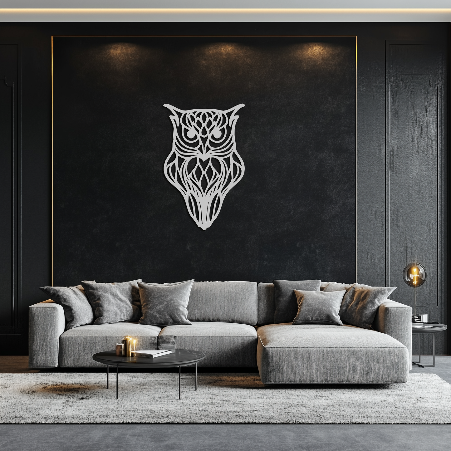Artistic Owl Silhouette Metal Wall Art – Intricate Black Animal Decor- KAF546 - Tampa Home & Garden Store