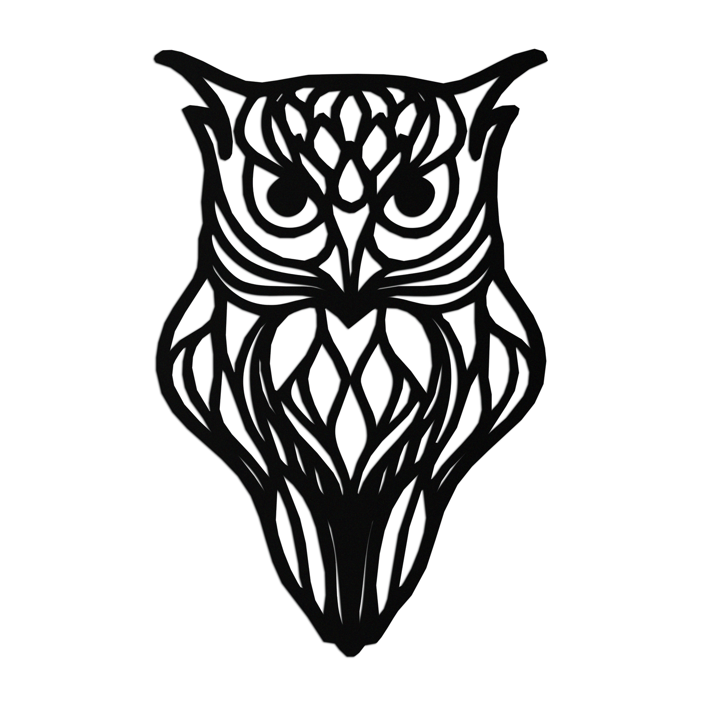 Artistic Owl Silhouette Metal Wall Art – Intricate Black Animal Decor- KAF546 - Tampa Home & Garden Store