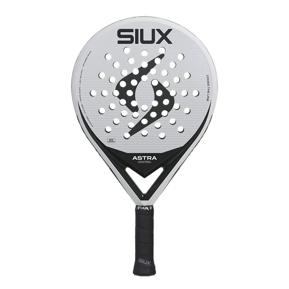Padel racket Astra Control 2026 by Siux USA, silver perforated face with black Siux logo on Tampa Home & Garden Store