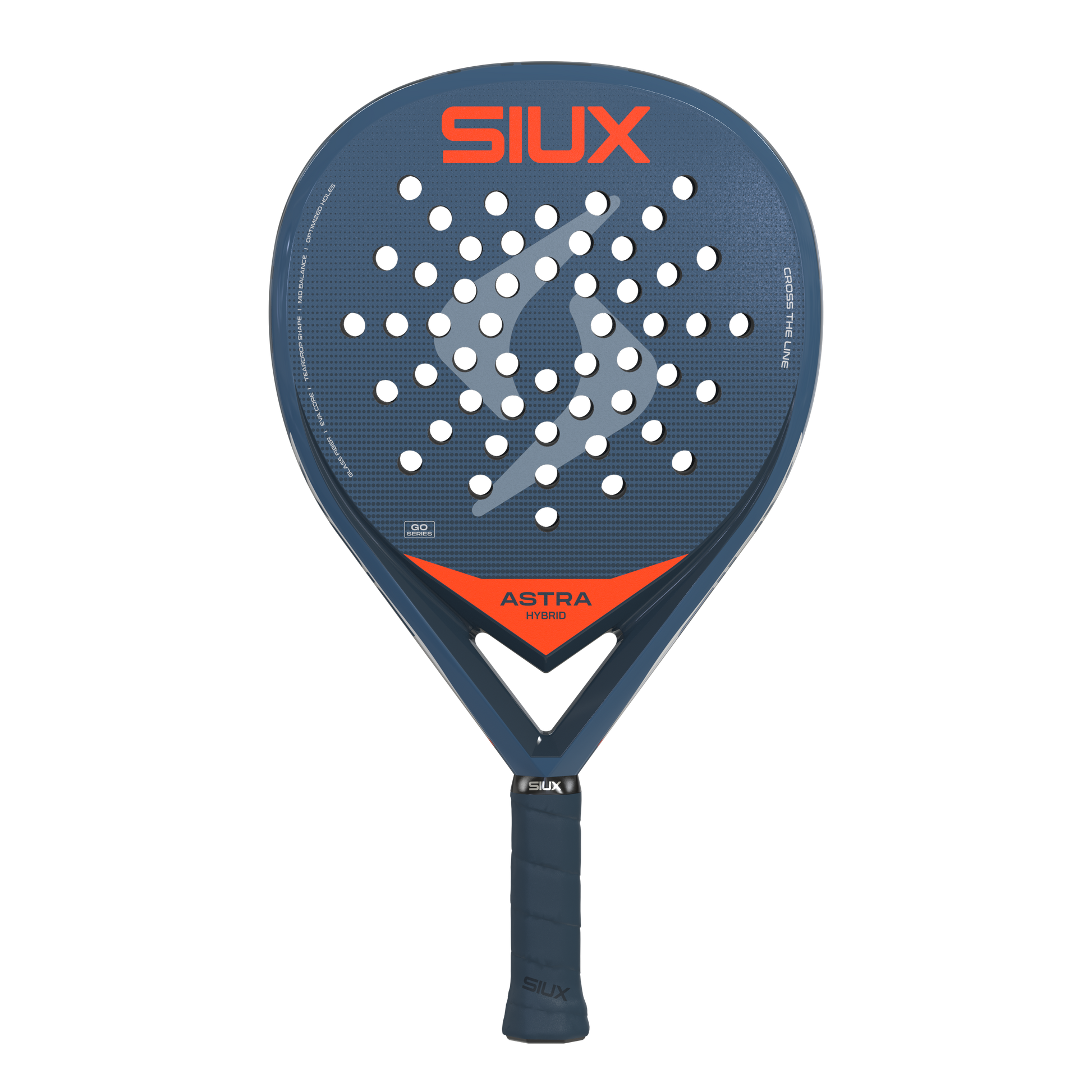 Astra Go Hybrid 2026 Padel Racket blue with orange SIUX logo by Siux USA on Tampa Home & Garden Store