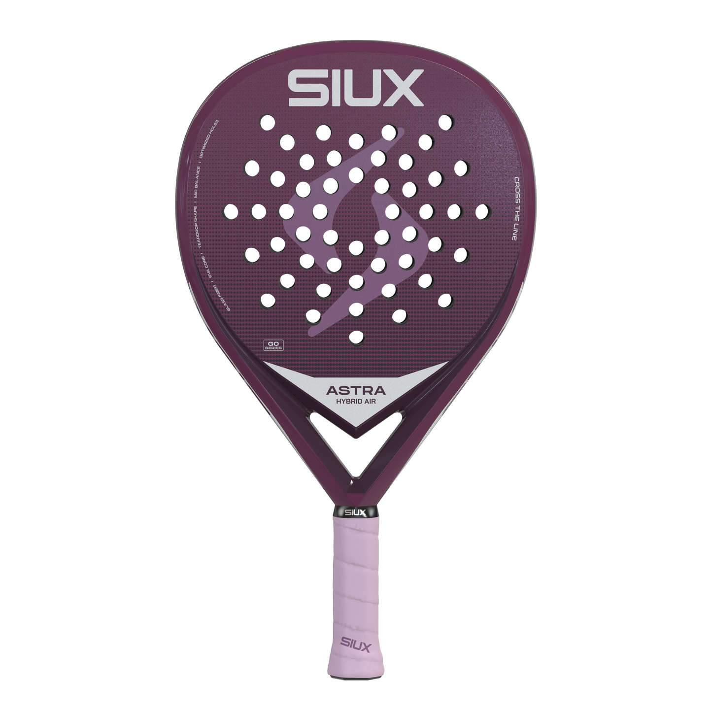 Astra Go Hybrid Air 2026 padel racket purple with perforated face by Siux USA on Tampa Home & Garden Store