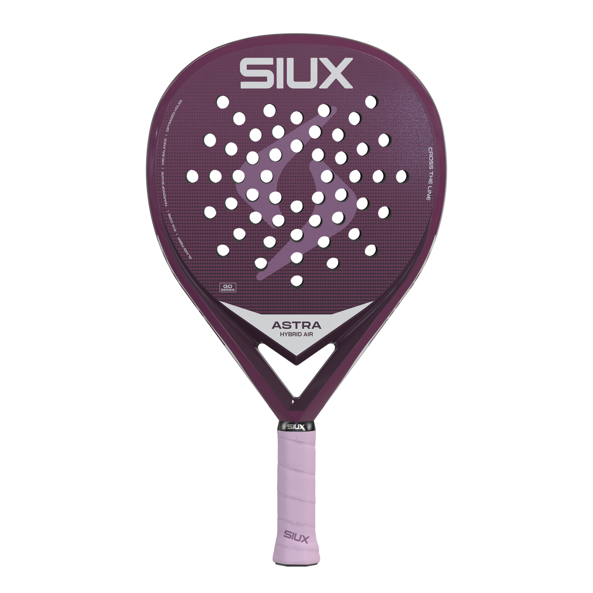 Astra Go Hybrid Air 2026 padel racket purple with perforated face by Siux USA on Tampa Home & Garden Store