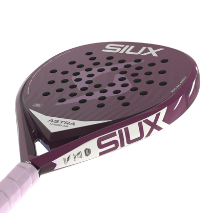 Siux Astra Go Hybrid Air 2026 Padel Racket in purple with perforated surface on Tampa Home & Garden Store