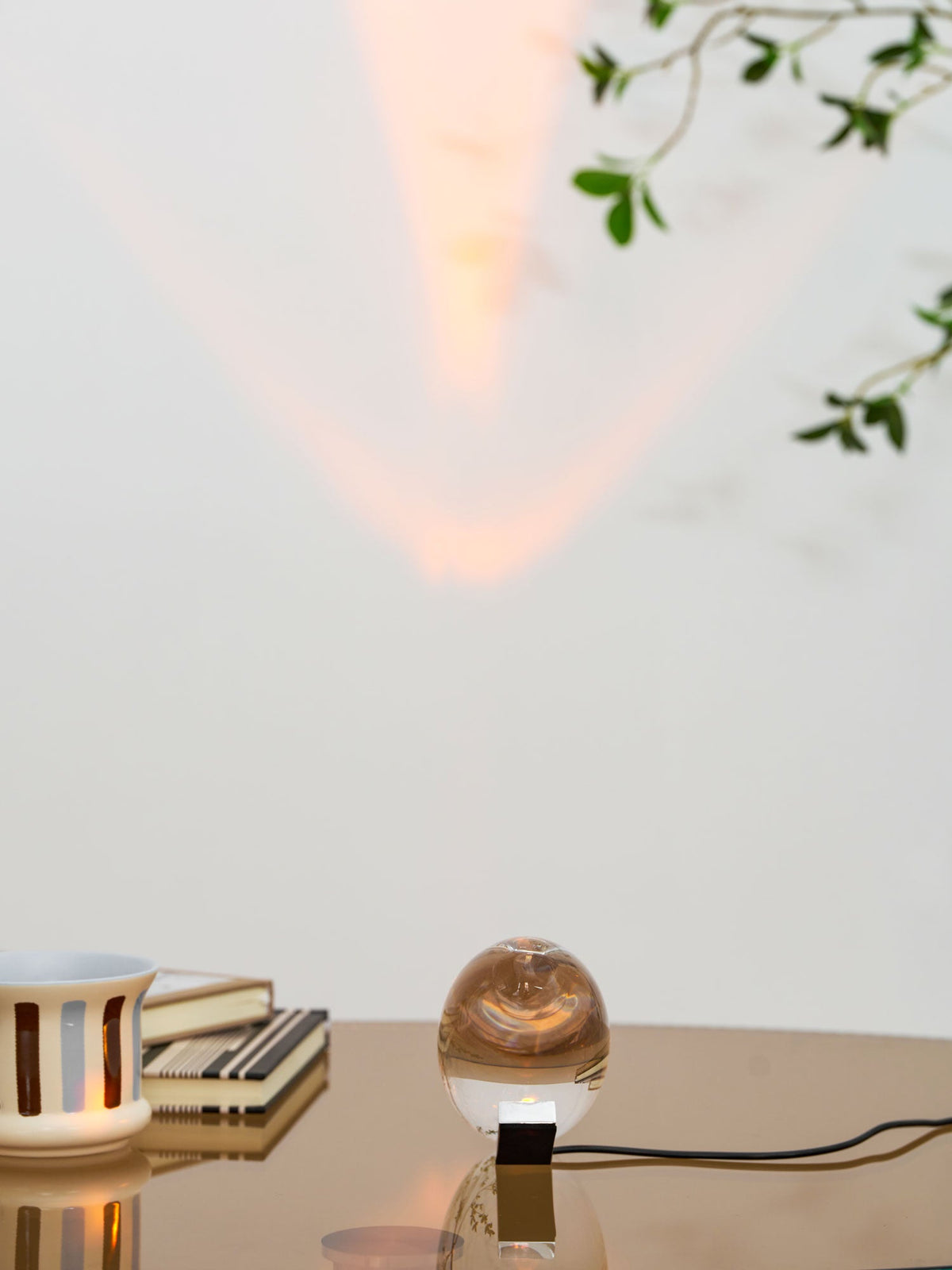 Seren crystal glass table lamp with chrome base by Moktan Sabai, plug-in desk light on Tampa Home & Garden Store