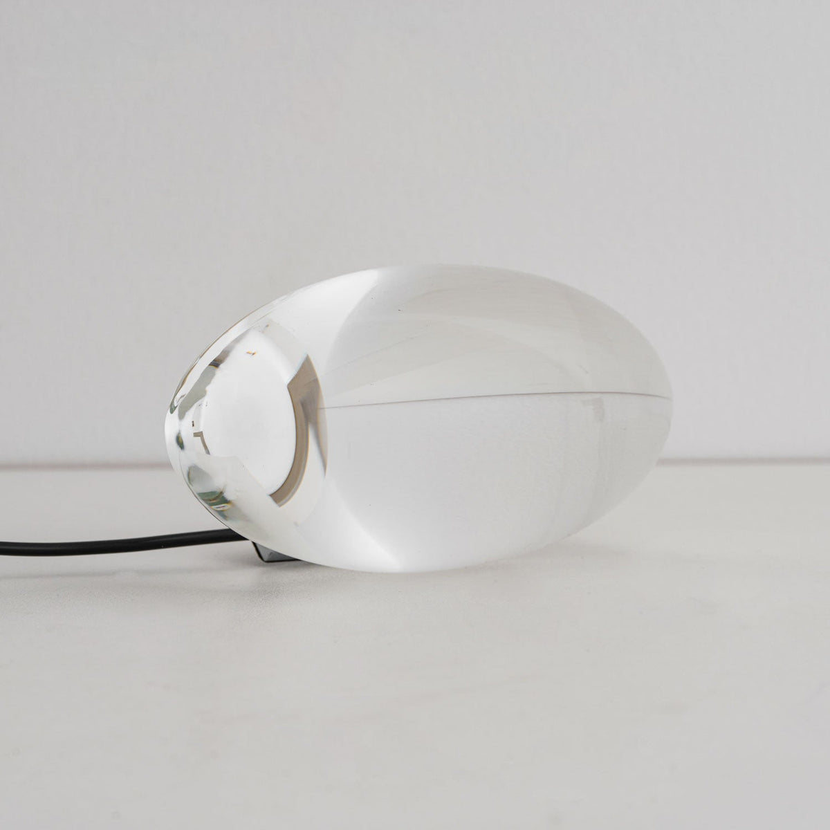 Seren crystal glass table lamp with chrome base, compact plug-in desk light by Moktan Sabai on Tampa Home & Garden Store
