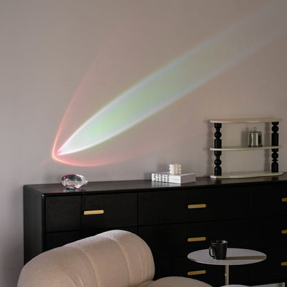 Seren crystal glass table lamp with chrome base casts soft rainbow light on wall on Tampa Home & Garden Store
