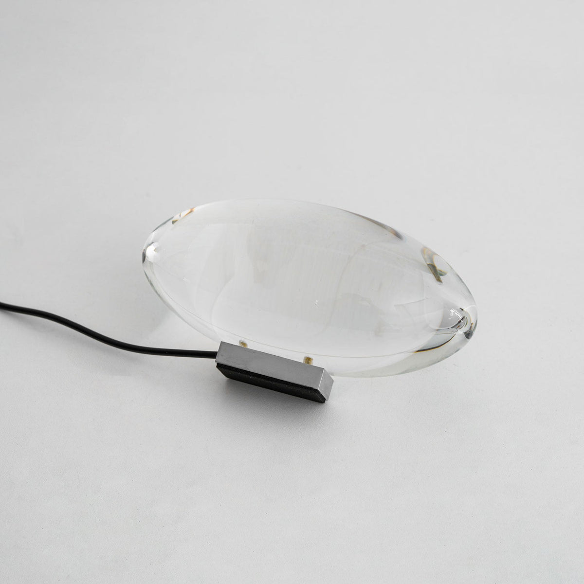 Seren crystal glass table lamp with black base and plug-in cord by Moktan Sabai on Tampa Home & Garden Store
