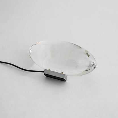 Seren crystal glass table lamp with black base and plug-in cord by Moktan Sabai on Tampa Home & Garden Store