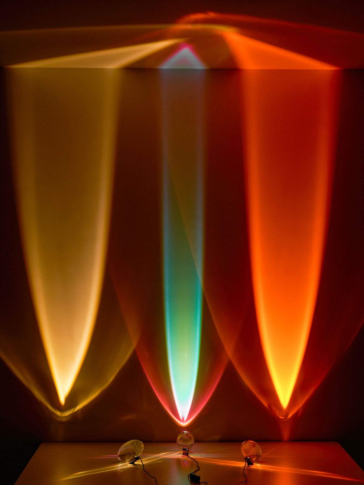 Seren crystal glass table lamp with chrome base; plug-in desk accent, colorful reflections on Tampa Home & Garden Store