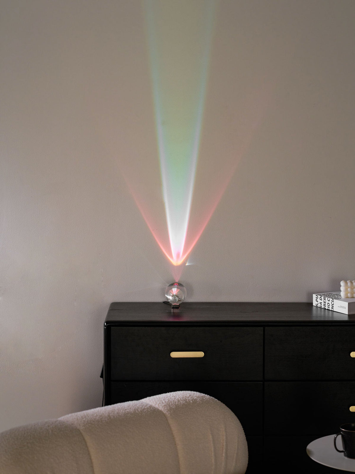 Seren crystal glass table lamp with chrome base by Moktan Sabai, plug-in desk accent light on Tampa Home & Garden Store