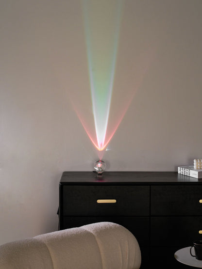 Seren crystal glass table lamp with chrome base by Moktan Sabai, plug-in desk accent light on Tampa Home & Garden Store