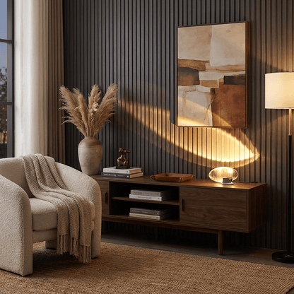 Seren crystal glass table lamp with chrome base by Moktan Sabai on a wooden console beside books on Tampa Home & Garden Store