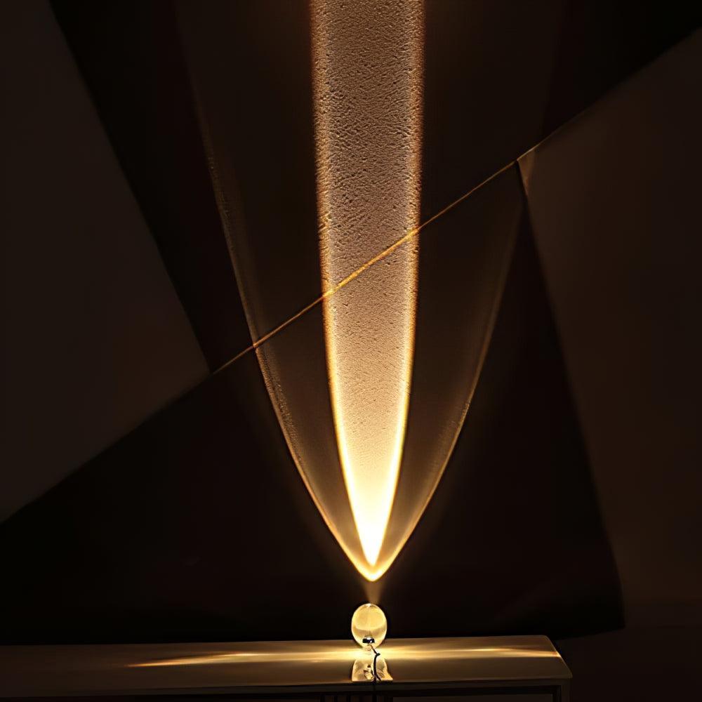 Table lamp Seren crystal glass with chrome base Moktan Sabai plug-in desk light, amber glow on Tampa Home & Garden Store