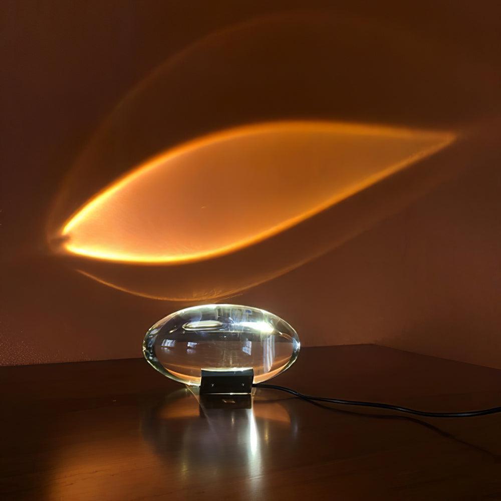Seren crystal glass table lamp by Moktan Sabai with chrome base, plug-in desk accent light on Tampa Home & Garden Store