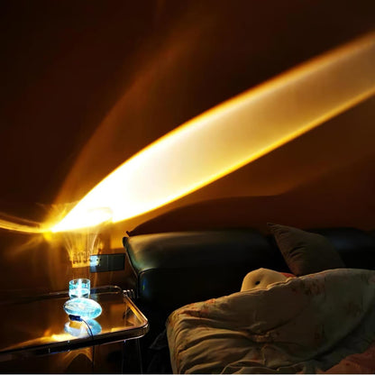 Seren crystal glass table lamp with chrome base, warm amber glow beside a sofa on Tampa Home & Garden Store