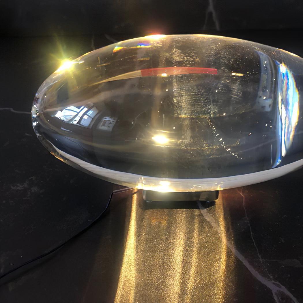 Table lamp Seren crystal glass with chrome base Moktan Sabai plug-in desk accent light on Tampa Home & Garden Store