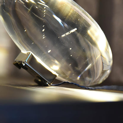 Seren crystal glass table lamp with chrome base, plug-in desk accent light Moktan Sabai on Tampa Home & Garden Store