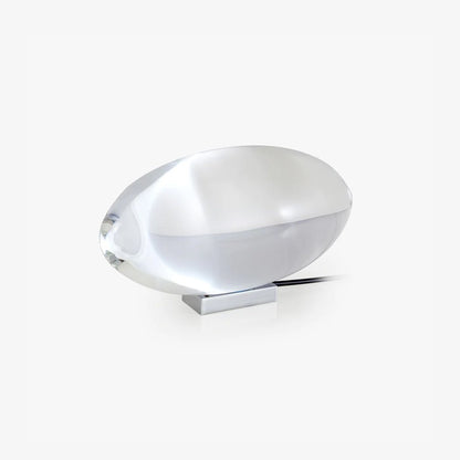 Table lamp Seren crystal glass orb with chrome base, plug-in desk accent light Moktan Sabai on Tampa Home & Garden Store