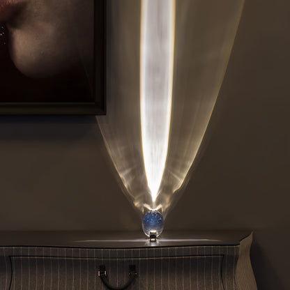 Seren crystal glass table lamp with chrome base, Moktan Sabai plug-in desk light on Tampa Home & Garden Store