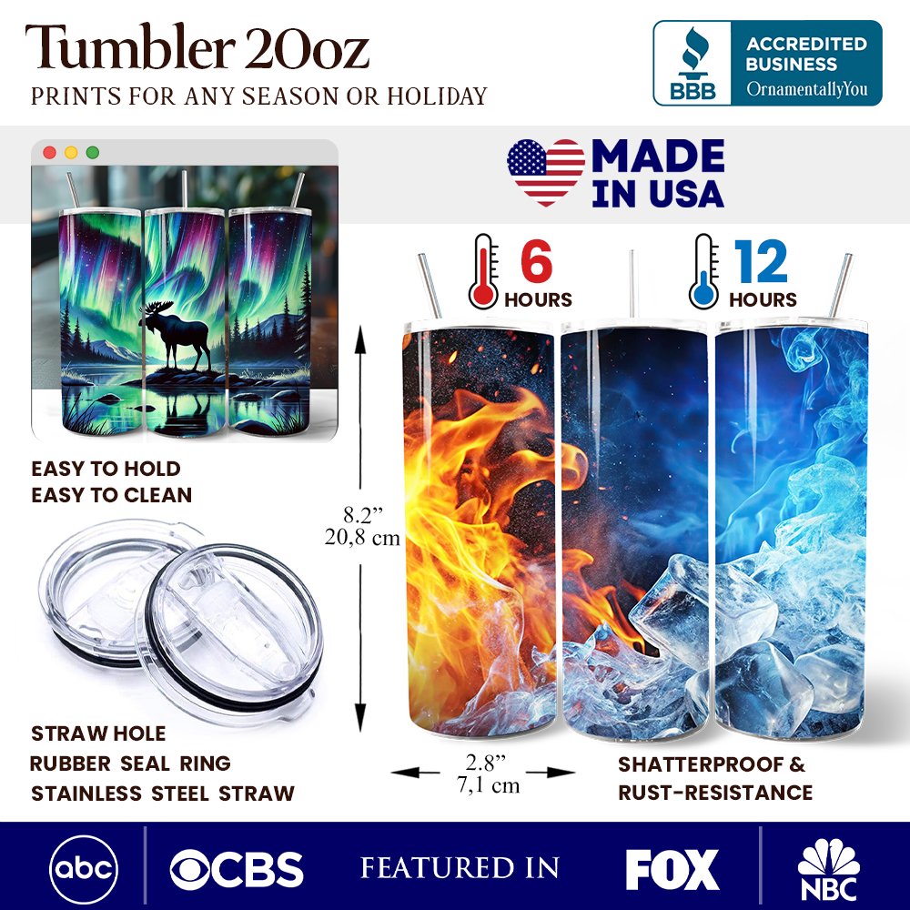Majestic Moose and Northern Lights Tumbler