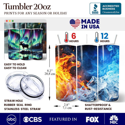 Majestic Moose and Northern Lights Tumbler