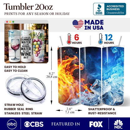 Summer Water Is Wine 20oz tumbler with lid and stainless steel straw, wine quote gift cup on Tampa Home & Garden Store