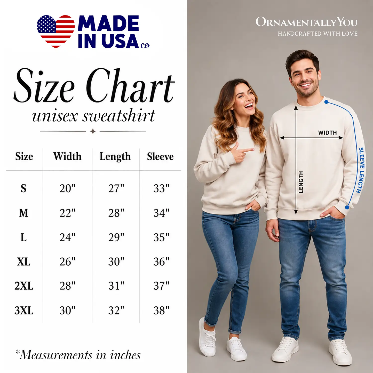 Off to Teach First Grade Frog Sweatshirt by OrnamentallyYou sweatshirt beige beside size chart on Tampa Home & Garden Store