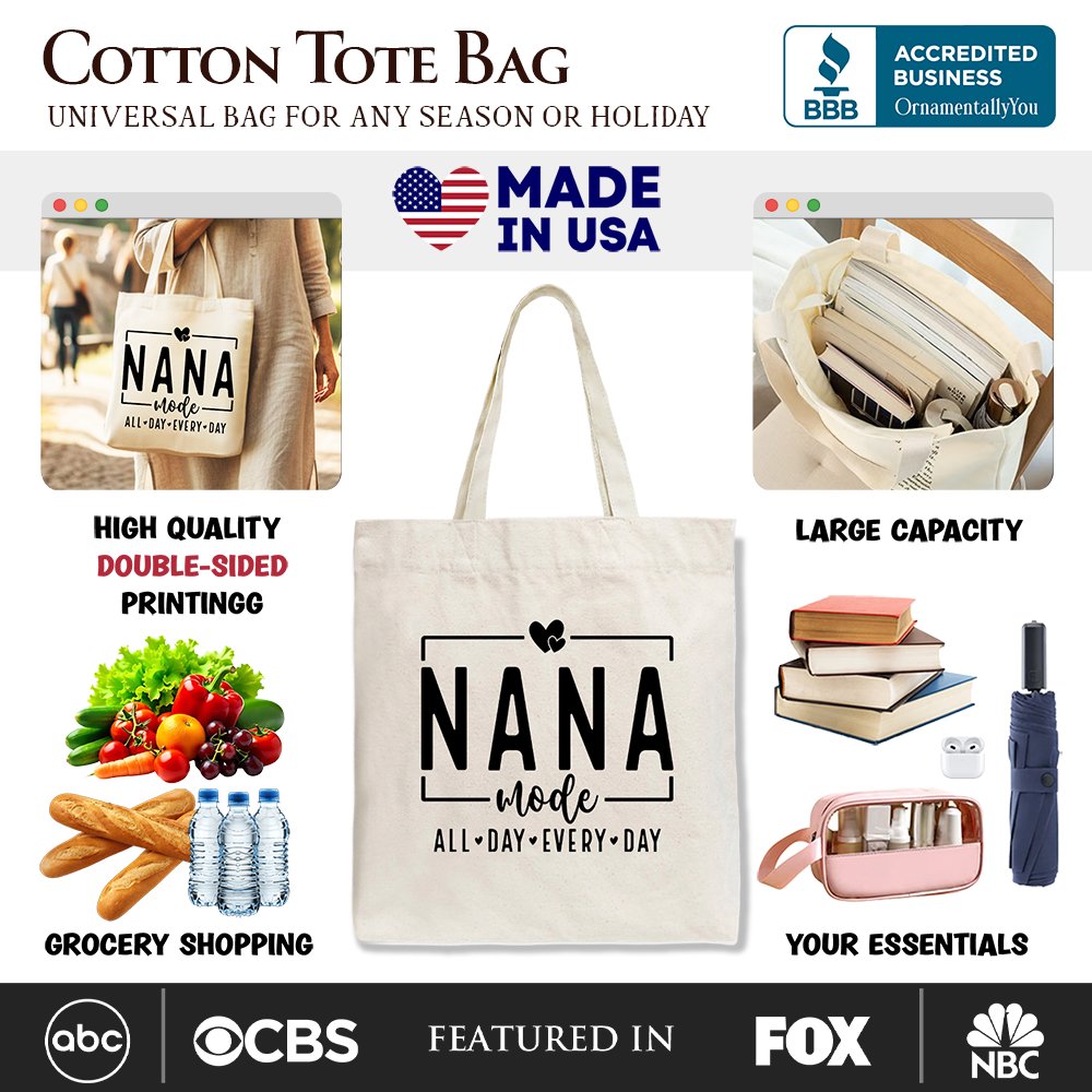Nana Mode Canvas Tote Bag and a Gift for Grandma