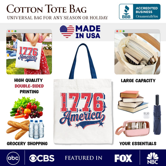 Vintage American Tote Bag for Independence Day