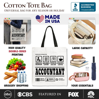 Accountant Tote Bag and Bookkeeper Novelty