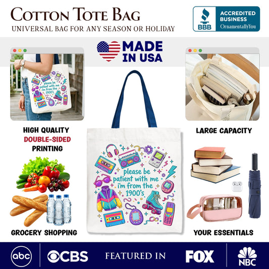 Funny 1900s Throwback Canvas Tote Bag and Gift