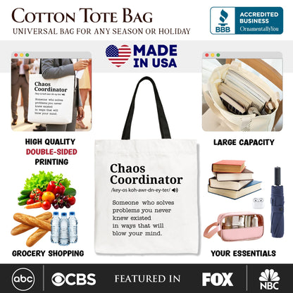 Funny Chaos Coordinator Bag the Canvas Tote