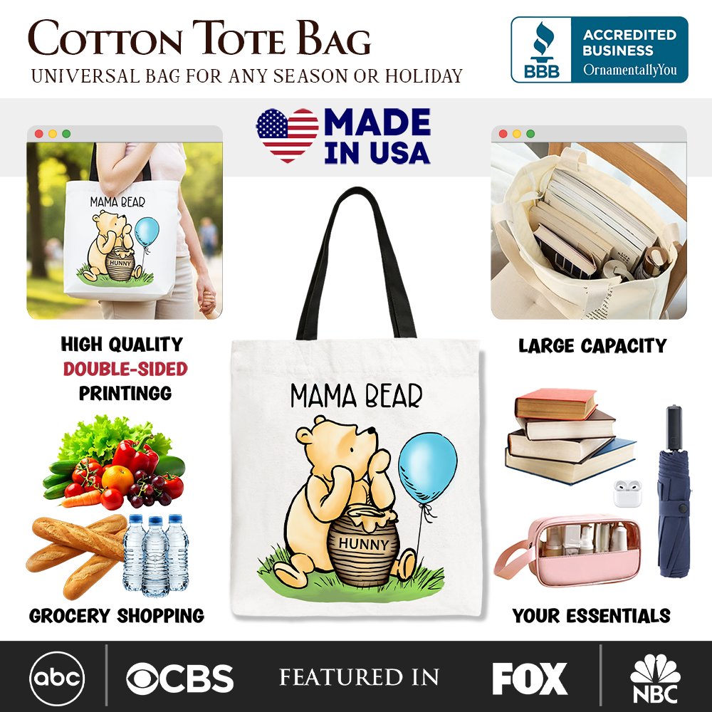 Winnie the Pooh Canvas Tote Bag and Mother Gift