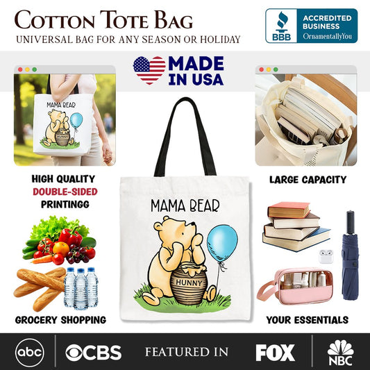 Winnie the Pooh Canvas Tote Bag and Mother Gift