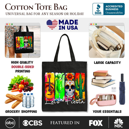 Mexican Brushstroke Canvas Tote for Fiesta