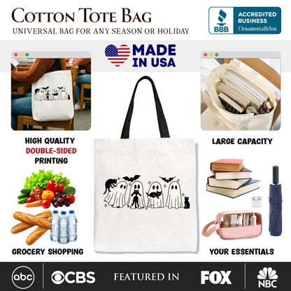 Cute Ghost Teacher Halloween Canvas Tote Bag